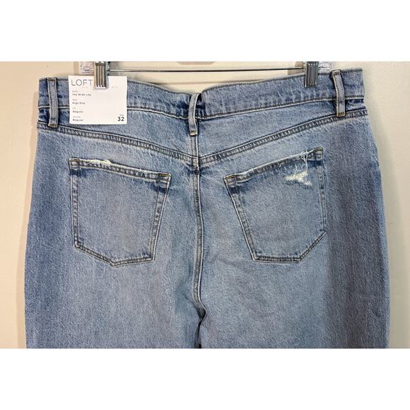 Loft The Wide Leg High Rise Jeans Size 14 (32) NWT - Picture 6 of 8